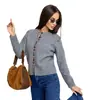 Amazon Transfronterizo Cardigan de Punto con Hebilla de Nuevo Color Otoño e Invierno 2025 Nuevo Suéter Holgado Casual Europeo y Americano Chaqueta para Mujer
