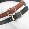 Cinturón de Hebilla de Pin de Moda para Mujer con Patrón de Cocodrilo Transfronterizo Retro con Hebilla Grande Dorada Versátil Moderno Casual para Jeans para Mujer