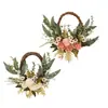 Guirlanda Decorativa de Parede Criativa Escandinava Pendentes de Porta Primavera e Verão Pêndulos de Rattan Arranjos de Flores Artificiais para Casamento Pêndulos de Flores Artificiais