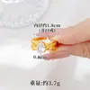 Anillo de Trébol de Cuatro Hojas con Incrustaciones de Circonita Estilo Lujo Ligero Tendencia Nacional para Mujer, Anillo Abierto de Oro Arena Vietnamita, Elegante Oro Imitación Joyería Yiwu