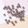 Cuentas martilladas de acero inoxidable, cuentas sueltas, cuentas de tubo de bambú, cuentas espaciadoras, colgantes, clips O, accesorios para pulseras DIY, componentes para joyería al por mayor