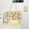 5423 Nuevo Bolso de Hombro Patchwork Floral Rosa Vintage para Mujer con Volantes, Gran Capacidad, para Viaje, Portátil, de Axila