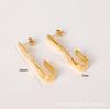 Moda europeia e americana simples all-match cross-border popular avançado luz de luxo geométrico 18K aço inoxidável banhado a ouro brincos de alfinete feminino