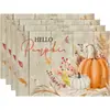 Nuevos Manteles de Otoño para Decoración de Acción de Gracias, Manteles de Mesa para el Hogar con Estampado de Calabaza y Hoja de Arce, Manteles de Lino Aislantes del Calor