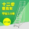Escalera para Estantería de Almacén Carrito de Picking para Supermercado Vehículo de Acceso a Altura para Garaje Plataforma Móvil Desmontable Plegable de Doble Capa Escalera de Acceso a Altura