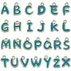 26 Letras Capitales Incrustadas con Diamantes en Inglés, Accesorios de Joyería de Aleación de Zinc K Blanco, Colgantes para Bricolaje, Pendientes, Pulseras, Colgantes