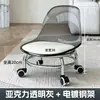 Silla giratoria acrílica con base metálica, taburete infantil, silla para limpiar el suelo, taburete de sala de estar, taburete para el hogar, taburete con ruedas, taburete de balcón
