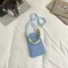 Bolsa para Teléfono Móvil Dulce y Fresca para Mujer 2025 Verano Nuevo Bolso de Hombro Calado Bolso Cruzado de Malla Bolsa de Almacenamiento Portátil