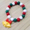 Pulsera nueva transfronteriza de Europa y Estados Unidos con tres cuentas de árbol de Navidad y muñeco de nieve antiguo, pulsera combinada para mujer al por mayor