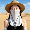 Cubrebocas facial de seda helada para el verano con protección para el cuello, máscara para colgar en las orejas, mangas heladas anti-UV refrescantes, casco y máscara para ciclismo al aire libre