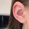 Pendientes Pequeños de Tachuela con Forma de Estrella de Moda Transfronterizos, Joyería para Piercings, Tachuelas para Labio con Rosca Interna, Tachuelas para Nariz de Estrella de Cinco Puntas con Circonia, Estilo Ins