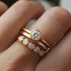 Anillo Set de Personalidad de Moda Nuevo Más Vendido Transfronterizo Temu, Juego de Joyería de Tres Piezas de Alto Grado Creativo Estilo Ins