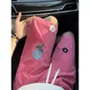 Pantalones Cortos Secado Rápido Rosa Dopamina para Hombre, Pantalones de Verano de Cintura Alta con Bordado Floral, Pantalones Cortos Deportivos de Playa de Seda de Hielo