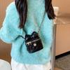 Nova Bolsa Infantil Princesa Menina Laço Estilo Chanel Bolsa de Ombro Corrente Combina com Tudo Bebê Pequena Bolsa