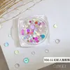 Rhinestones iridiscentes para decoración de uñas color caramelo de perla de sirena, cuentas de cristal mixto, cuentas semicirculares, en caja, decoraciones de uñas con base plana