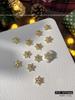 Enfeites de unha de floco de neve de natal, liga de ouro e prata, diamante, luz de flash requintada, ornamentos de armadura de luxo para uso no atacado