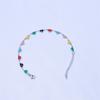 Cadena de acero inoxidable con forma de corazón de melocotón que gotea aceite por ambos lados, pulsera y collar a juego.