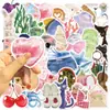 50 Adesivos de Diário em Aquarela Desenho Animado Grafite Caderno de Anotações Capa de Celular iPad Decoração de Caneca Adesivos à Prova d'Água
