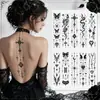 Pegatina de Tatuaje de Calavera Alada Mariposa Estilo Nuevo Gótico Transfronterizo, Pegatina Sexy de Flor Estilo Ins Realista para Brazo para Mujeres