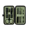 Conjunto de Cortadores de Unha de Aço Inoxidável, Cortadores de Unha Pretos, Conjunto de 7 Peças, Cortadores de Unha, Ferramentas de Manicure e Beleza, Personalizado