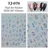 Pegatinas de uñas mariposa deslumbrantes transfronterizas, múltiples estilos disponibles, pegatinas de uñas mariposa 3D de aurora soñadora con estampado en caliente, modelo TJ