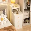Mesa de Cabeceira Pequena Simples Moderna Quarto Gabinete de Borda Estreita Prateleira de Armazenamento Gabinete de Espaço 20cm Gabinete de Cabeceira Ultra-Estreito