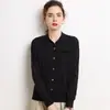 Suéter de Cachemir de Hilo Fino con Cuello Polo para Mujer, 68 Piezas, Nuevo Estilo Camisa de Punto con Cuello Solapa, Cárdigan de Manga Larga para Vestir en Capas