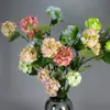 Flor Artificial Artificial Flor de Hortensia de 3 Cabezas de Madera Flor de Bola de Nieve Popular Decoración de Salón de Bodas Hotel Sala de Estar Muebles para el Hogar