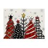 Mantel individual de algodón y lino con diseño transfronterizo, ideal para decorar la mesa de la cocina navideña y festiva, impermeable y con aislamiento térmico, ideal para ambientes de restaurante.