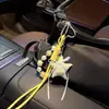 Nuevo llavero colgante creativo personalizado de cuadros y estrella para coche estilo ins cuerda trenzada hilo de cuentas pentagrama decoración de bolsa