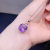 Pingente de Ametista Pura Natural Feminino Cor Super Legal Misterioso Roxo Sonhador 12*12mm Alta Qualidade S925 Puro