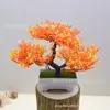 Bonsai atacado simulação planta de boas-vindas pinho pequeno vaso de plástico bonsai decoração de casa sala de estar mesa pequenos enfeites