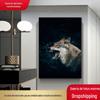 Preto e branco Lobo animal pintura decorativa casa sala de estar fundo parede pendurada pintura sem moldura pintura núcleo tela pintura transfronteiriça fornecimento transfronteiriço 2928