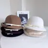 Chapéu Bucket com Borda de Laço de Seda e Linho Decorativo em Renda para Mulheres, Chapéu de Feltro de Lã Australiana de Inverno, Chapéu de Pescador Versátil e Estiloso