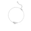 Estilo de Nicho de Lujo Ligero Pulsera de Pareja con Candado de Corazón Plata de Ley S925 Diseño de Esposas Regalo de San Valentín Venta al por Mayor de Fábrica