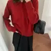 Abrigo-suéter retro de manga larga estilo coreano para mujer, con un diseño elegante, un corte relajado y holgado, y una silueta favorecedora, perfecto para otoño e invierno