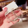Personalidad Europea y Americana Exagerados Pendientes de Aro Simples Incrustados con Diamantes Aro Metálico Moda Retro Círculo Geométrico Joyería para Orejas Venta al por Mayor