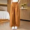 Calça de nove décimos feminina verão fina perna larga pantalona versátil 2026 nova casual modeladora estilosa calça corte faca moderna