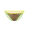 Bikini Sexy Estilo Europeo y Americano con Estampado de Leopardo y Bloques de Color, Tirantes Finos, Cintura Baja, Espalda Descubierta, Copas Triangulares, Traje de Baño de Playa para Mujer