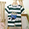 Nuevo Conjunto de Sudadera de Manga Corta y Shorts de Verano para Niños Moda Algodón Puro Camiseta para Niños y Niñas Delgado Moderno Venta al por Mayor