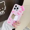 Capa de Celular de Silicone Espelhada Estéreo 3D Gatinha Kt Fofa Adequada para Iphone1716Promax Capa Protetora Anti-Queda