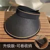 Verão Novo Seda de Gelo Moda Versátil Chapéu de Proteção Solar para Exterior Chapéu Vazio Chapéu de Sol de Aba Larga Feminino para Exterior