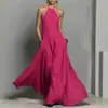 Vestido Longo Simples Sem Costas Sem Mangas de Mistura de Algodão e Linho Novo Primavera e Verão 2026 Site Independente Europeu e Americano da Amazon