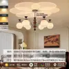 Nuevo candelabro de sala de estar estilo vintage, luz principal de alto brillo que protege los ojos para el pasillo, lámpara de iluminación de junta de bambú estilo retro francés nuevo estilo chino de madera maciza