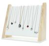 Estante de Bambú Madera Franela para Collares Estante para Joyería Soporte de Almacenamiento para el Hogar Estante Colgante Accesorios de Exhibición para Puesto Estante Exhibidor de Joyería