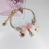 Pulsera Elegante de Aleación Galvanizada con Broche de Langosta y Trébol de Cuatro Hojas para Mujer, Más Vendida en el Sudeste Asiático, Joyería de Dibujos Animados en Stock, Hecha a Mano