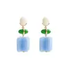 Pendientes Polygonales de Retazos Color Block Estilo Vintage Transfronterizos Za Lindos Pendientes Geométricos de Resina de Colores Dulces