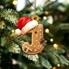 Nuevo Colgante Plano de Acrílico con Letra de Jengibre de Santa Claus Adornos para Árbol de Navidad Adornos Festivos
