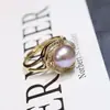 Anillo de Perla de Agua Dulce Estilo Coreano Otoño e Invierno para Mujer 8-9mm Oro de Bolsa 18k Microincrustación Elegante Versátil Moderno 119 Pulsera