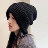Gorro de Punto Cálido para Mujer Otoño e Invierno con Protección para las Orejas, Gorro de Invierno Versátil para el Frío, Gorro Holgado de Lana Estilo Coreano, Gorro de Maternidad
